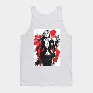 Black Ink Business Woman Tank Top